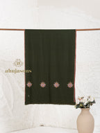 Dark Green Handloom Pure Pashmina Stole — Ornate Palla Stole