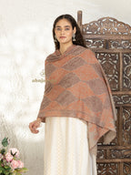 Beige Handloom Pure Pashmina Stole showcasing signature Jama Stole