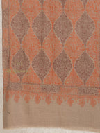 Beige Handloom Pure Pashmina Stole showcasing signature Jama Stole