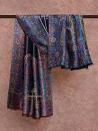 Blue-Toned Heritage Woollen Shawl in Lux Finish