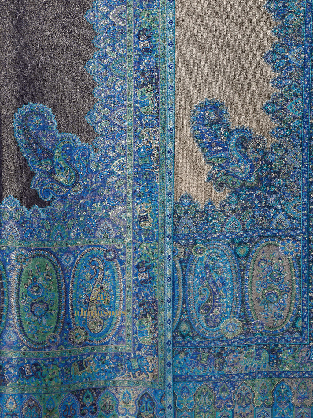 Blue-Toned Heritage Woollen Shawl in Lux Finish