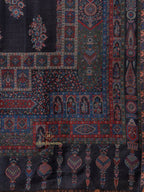 Black Woollen Shawl with Lunar-Inspired Details