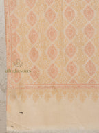 Beige Handloom Pure Pashmina Stole adorned with Jama Stole