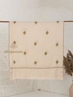 Beige Handloom Pure Pashmina Shawl featuring Booti Embroidery
