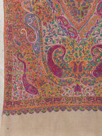 Beige Handloom Pure Pashmina Shawl — Gulaabdaar Embroidery in refined finish