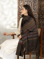 Brown Handloom Pure Pashmina Stole — Ekat Stole in sublime finish