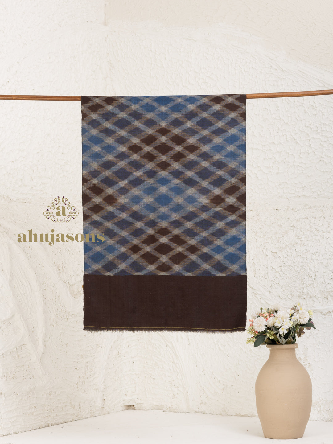 Brown Handloom Pure Pashmina Stole — Ekat Stole in delicate finish