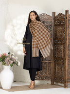 Brown Handloom Pure Pashmina Stole — Solid Stole in signature finish