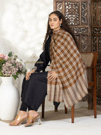Brown Handloom Pure Pashmina Stole — Solid Stole in signature finish