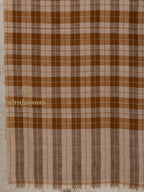 Brown Handloom Pure Pashmina Stole — Solid Stole in signature finish