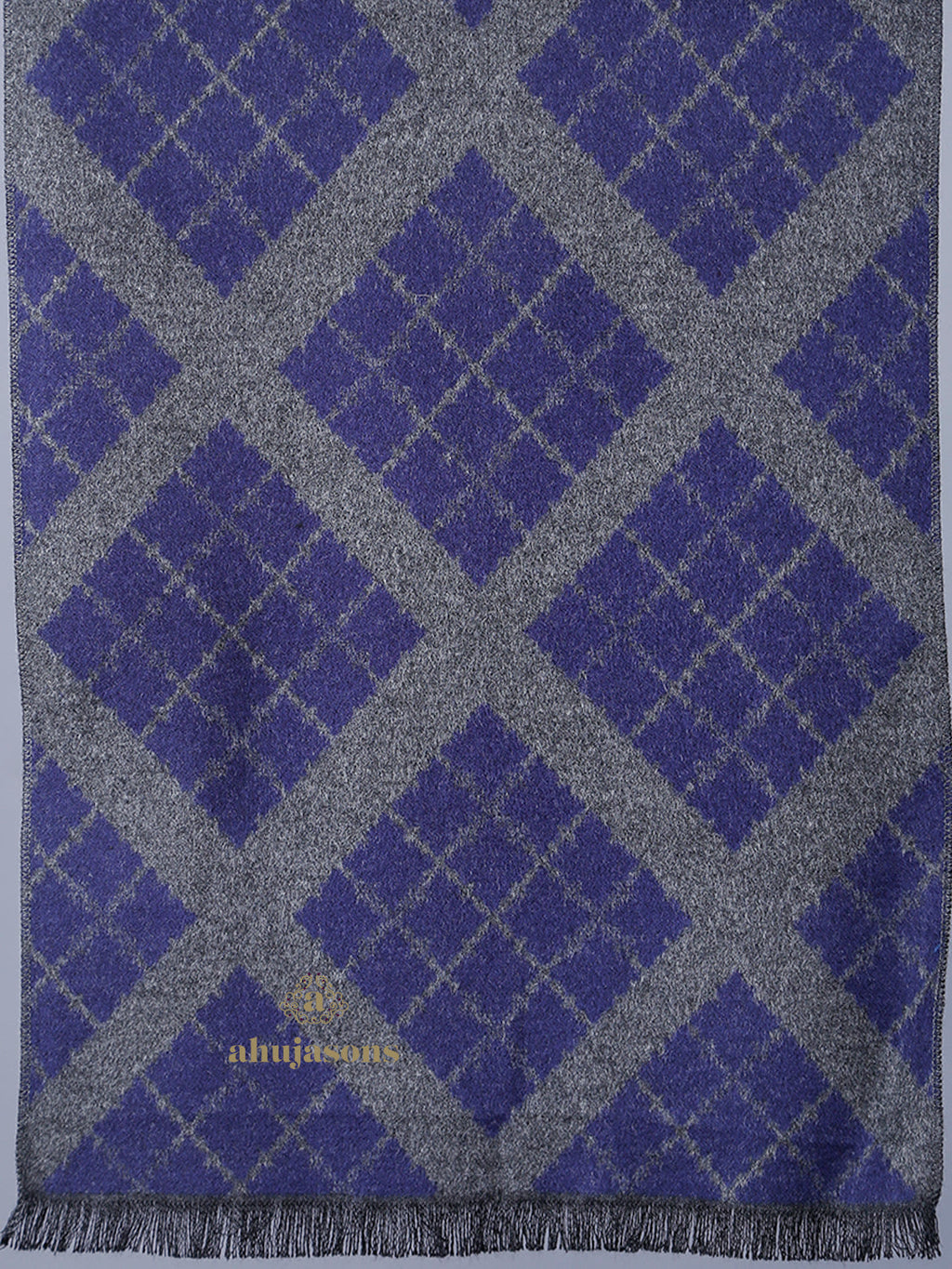 Blue Zigzag Check Muffler