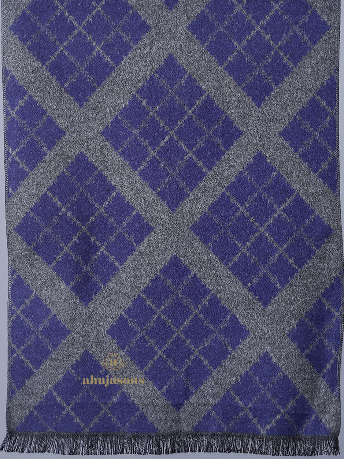 Blue Zigzag Check Muffler