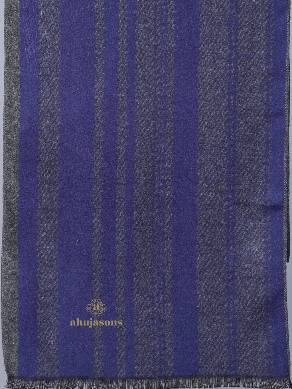 Blue Solid Stripe Muffler