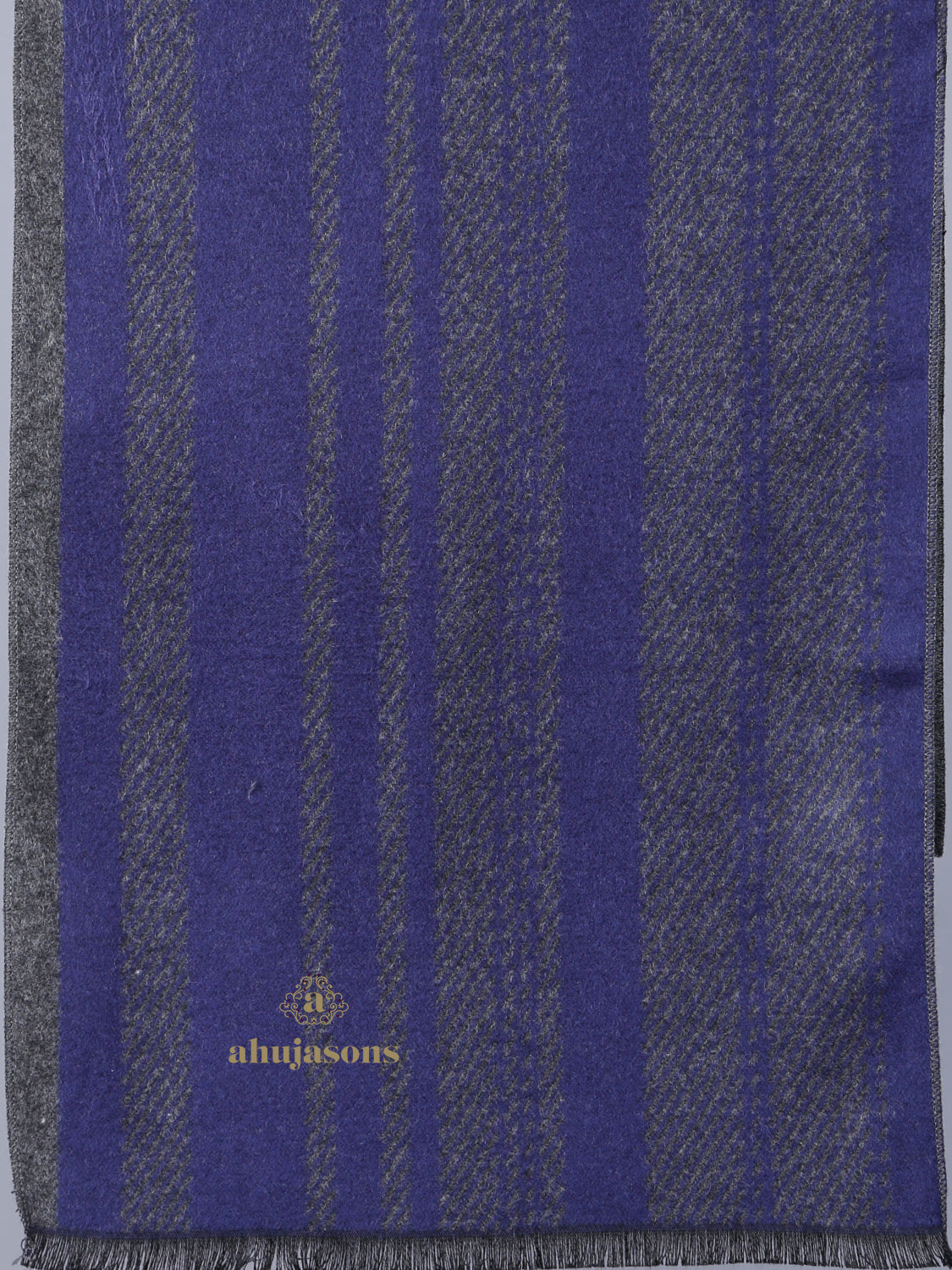 Blue Solid Stripe Muffler