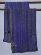 Blue Solid Stripe Muffler