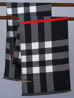 Black & Grey Solid Check Muffler