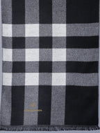 Black & Grey Solid Check Muffler