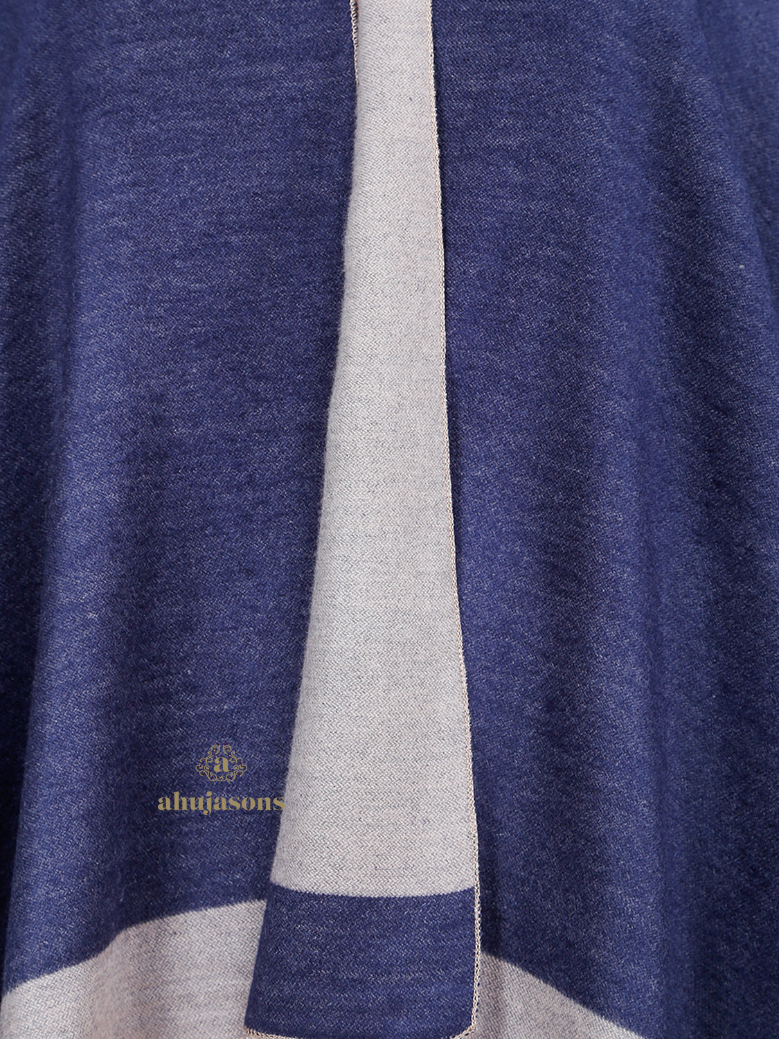 Blue & Beige Solid Women Poncho