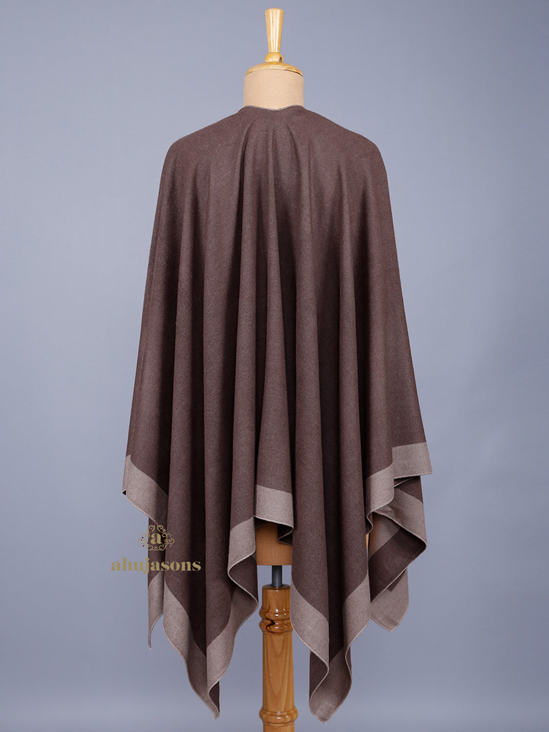 Brown Solid Women Poncho