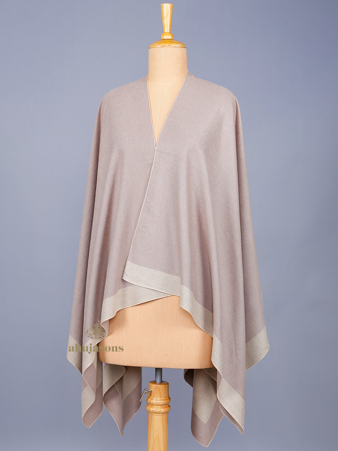 Beige Solid Women Poncho