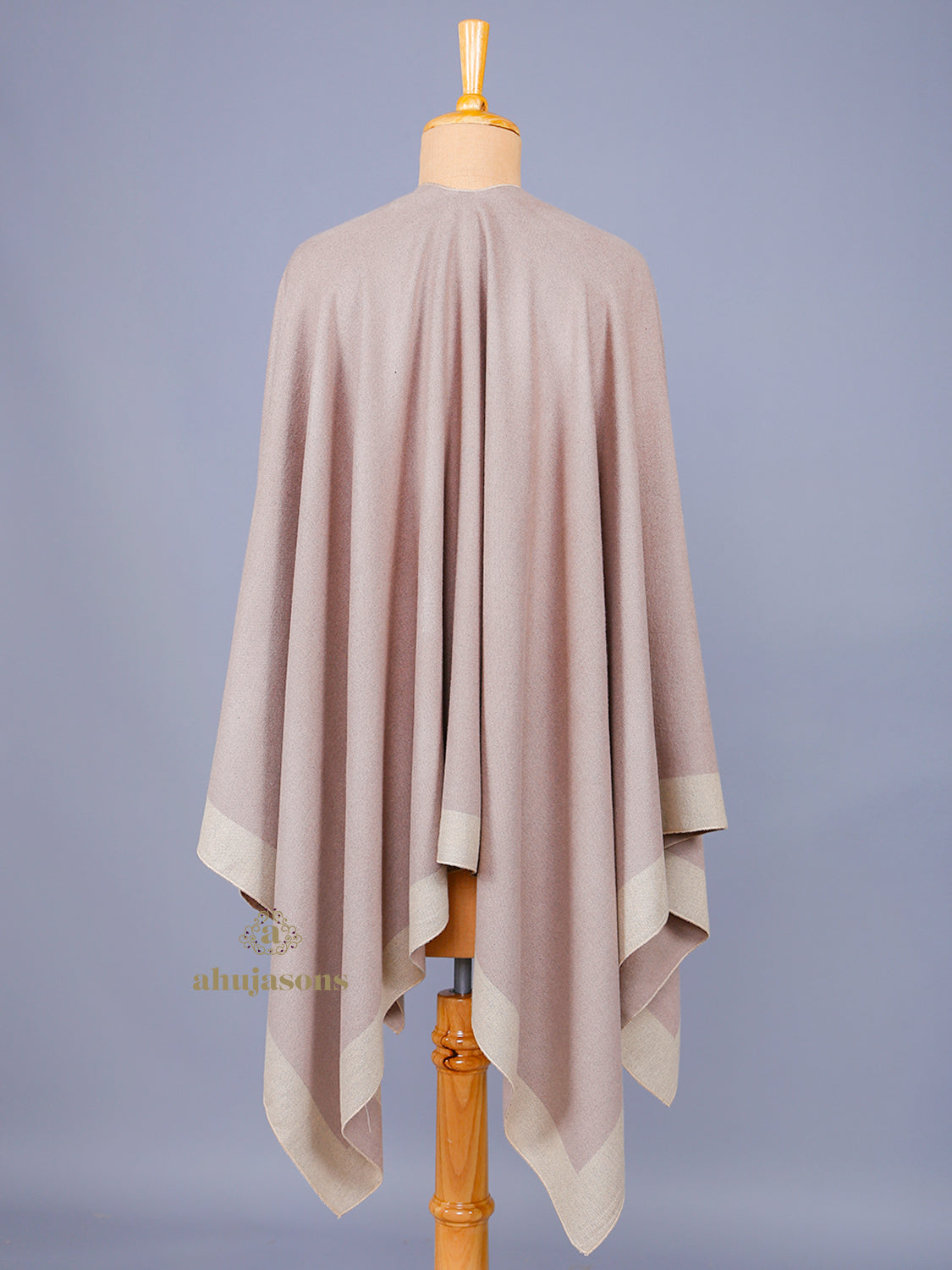 Beige Solid Women Poncho