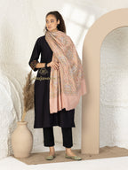 Brown Woollen Shawl — Full Jama Embroidery Woollen in delicate finish