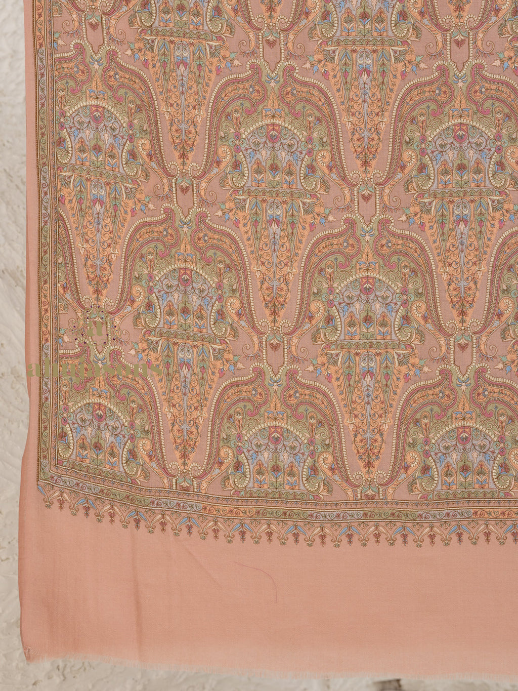 Brown Woollen Shawl — Full Jama Embroidery Woollen in delicate finish