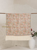 Beige Woollen Shawl — Full Jama Embroidery Woollen in ornate finish
