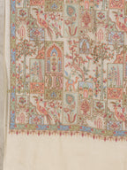 Beige Woollen Shawl — Full Jama Embroidery Woollen in ornate finish