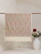 Beige Woollen Shawl highlighted by Full Jama Embroidery