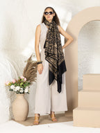 Black Woollen Shawl — Signature Full Jama Embroidery