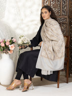 Beige Woollen Shawl — Full Jama Embroidery Woollen in sublime finish