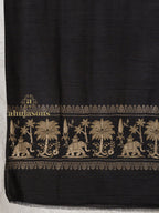 Black Woollen Stole — Palla in refined finish