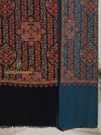 Blue Woollen Shawl — Hand-finished Jama