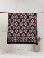 Black Woollen Shawl — Jama Woollen in hand-finished finish