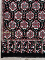 Black Woollen Shawl — Jama Woollen in hand-finished finish