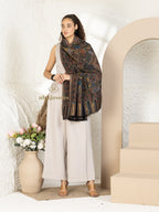 Black Woollen Shawl — Artisanal Kalamkari