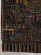 Black Woollen Shawl — Artisanal Kalamkari