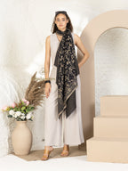 Black Woollen Shawl rendered in masterful Kaani Weave