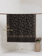 Black Woollen Shawl rendered in masterful Kaani Weave