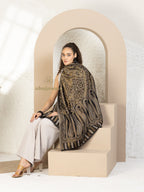 Black Woollen Shawl — Masterful Kaani Weave