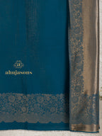 Blue Woollen Shawl showcasing Moonlight Pattern