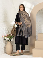 Brown Woollen Shawl in a intricate Kaani Weave With Zari