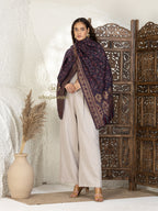 Blue Woollen Shawl adorned with Kaani Weave With Zari
