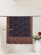 Blue Woollen Shawl — Elegant Kaani Weave