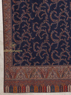 Blue Woollen Shawl — Elegant Kaani Weave