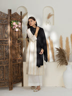 Black Handloom Pure Pashmina Shawl — Solid in refined finish