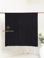 Black Handloom Pure Pashmina Shawl — Solid in refined finish