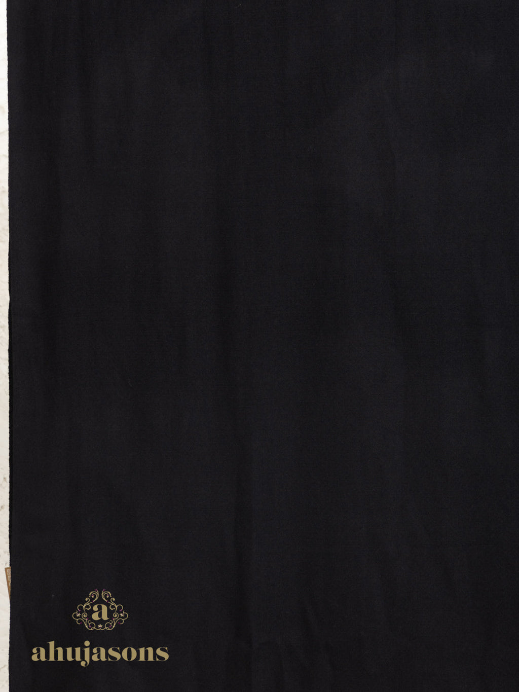 Black Handloom Pure Pashmina Shawl — Solid in refined finish