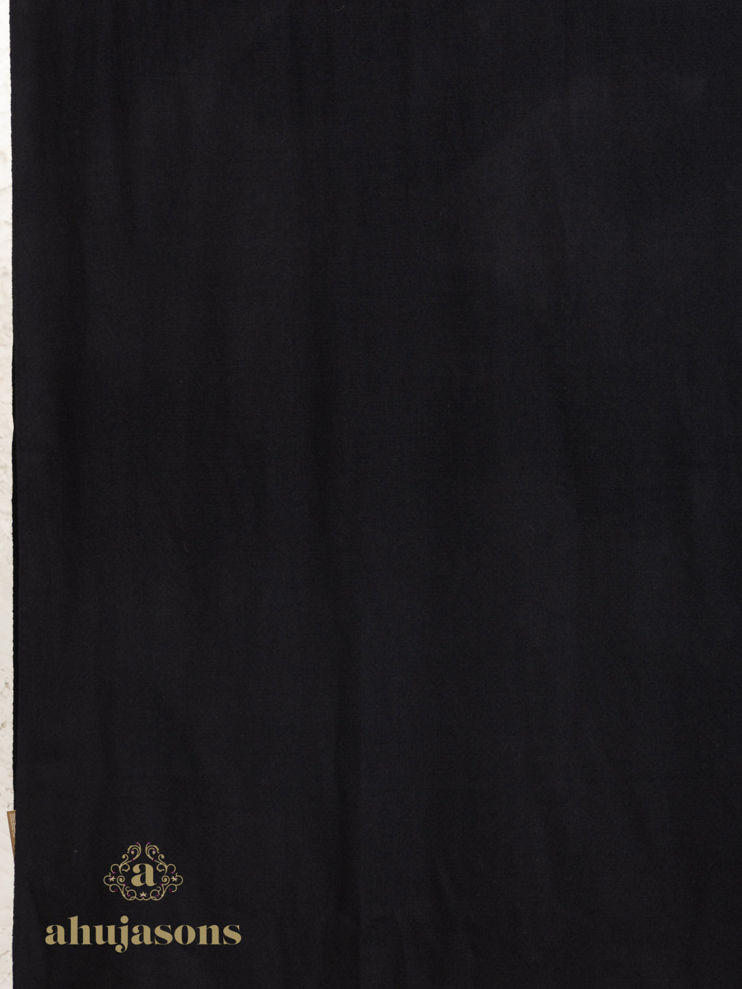 Black Handloom Pure Pashmina Shawl — Solid in refined finish